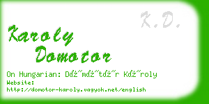 karoly domotor business card